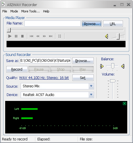 All2WAV Recorder Screenshot